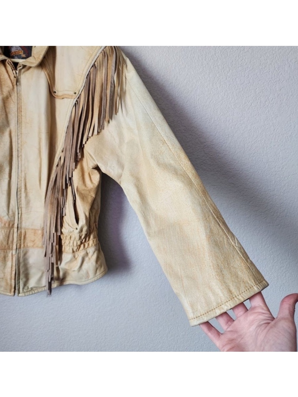 Vintage Adventure Bound by Wilsons Leather Fringe Western Bomber Jacket • Large - Picture 6 of 14
